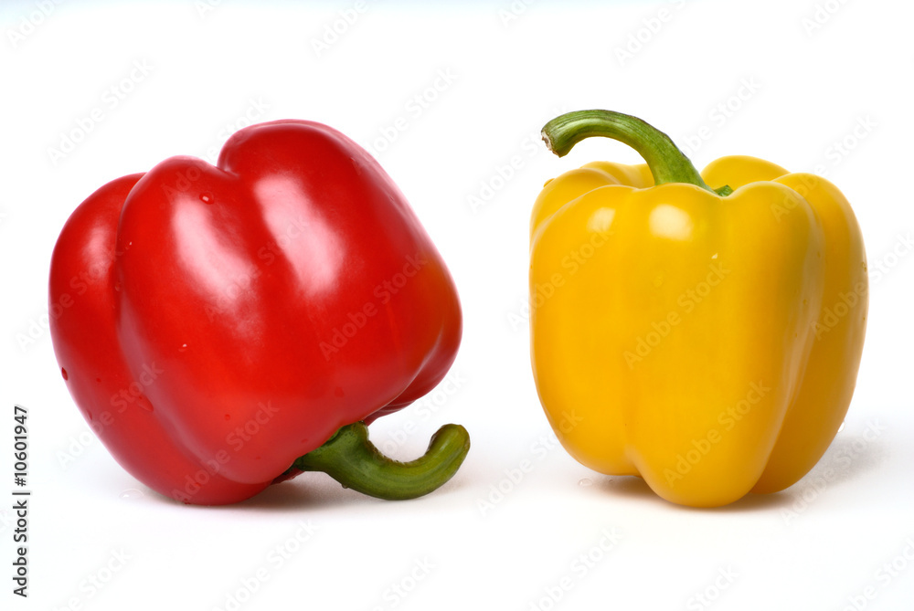 Two sweet peppers isolated on white Two sweet peppers isolated on white