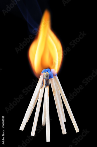 Burning matchsticks