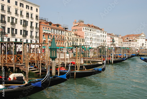Venice harbour with gondolas