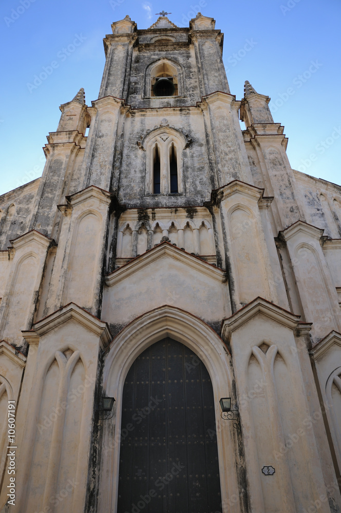 Church facade in havana