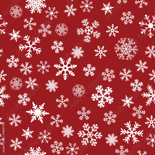 Snow Seamless Red Vector Background