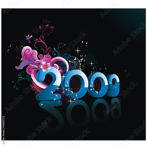 composicion de año nuevo en vector