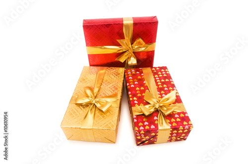 Gift box isolated on the white background