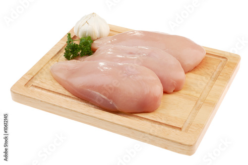 Raw chicken breasts isolated on white