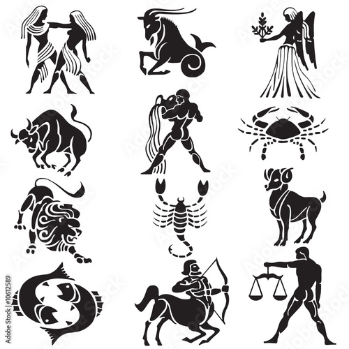 zodiac sign vector silhouettes