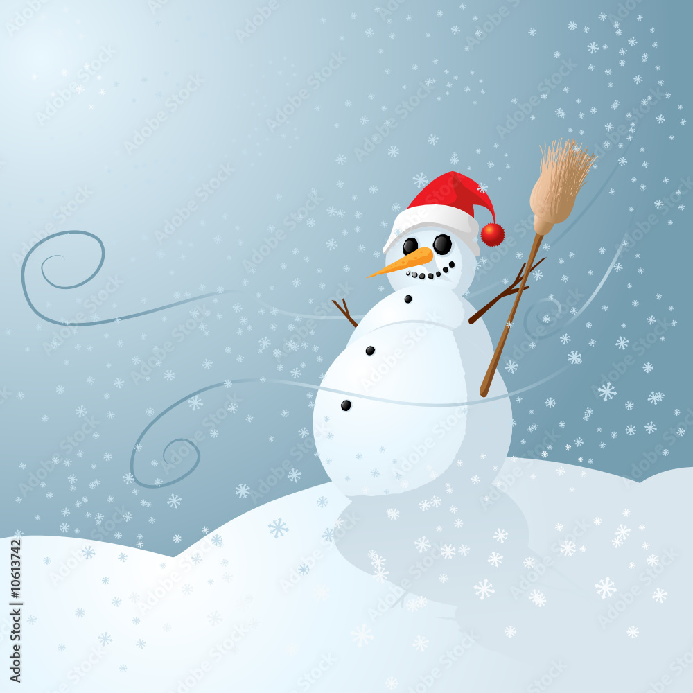 Fototapeta premium snowman and snow