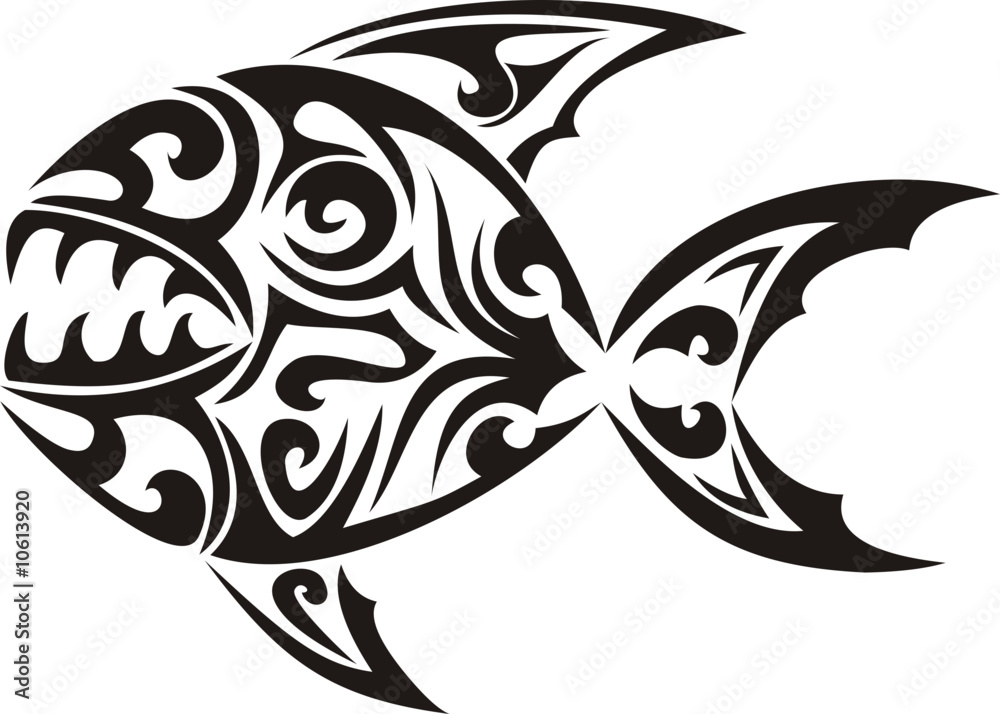 Fish Tattoos Clipart Decal - Tribal Fish Tattoo Design - Png Download  (#179447) - PikPng