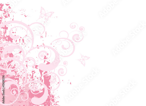 arabesque grunge rose et papillons