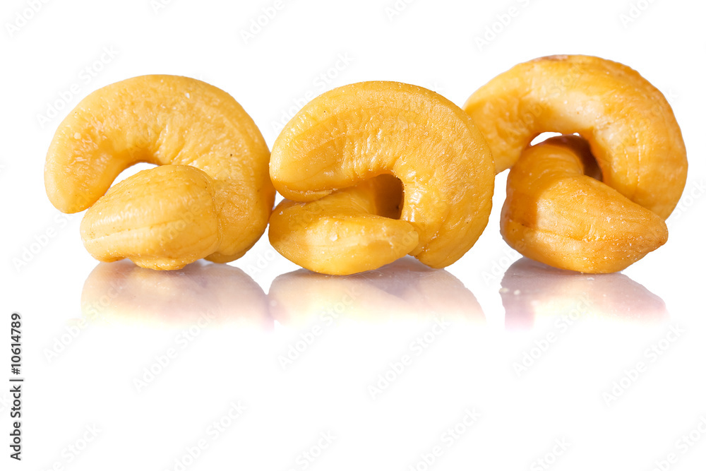 ceshew nuts isolated on the white background ceshew nuts isolated on the white background