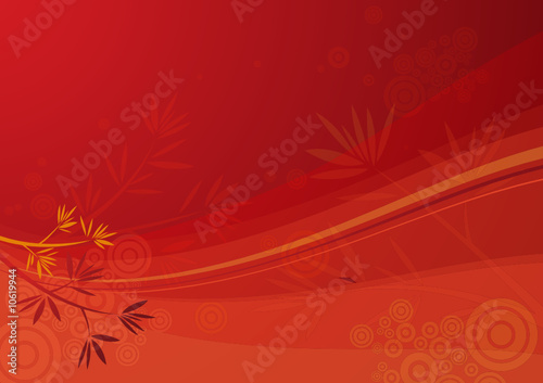 background with waves and leafs