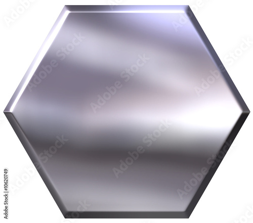 3D Silver Hexagon