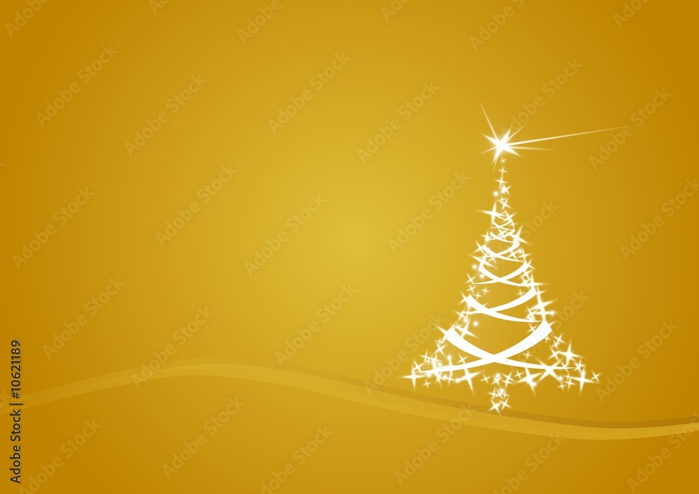 merry christmas gold tree