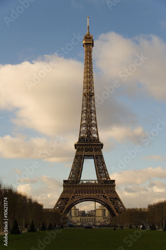 Classic view of the Eiffel tower, Paris, France