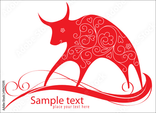 Decorative card with bull