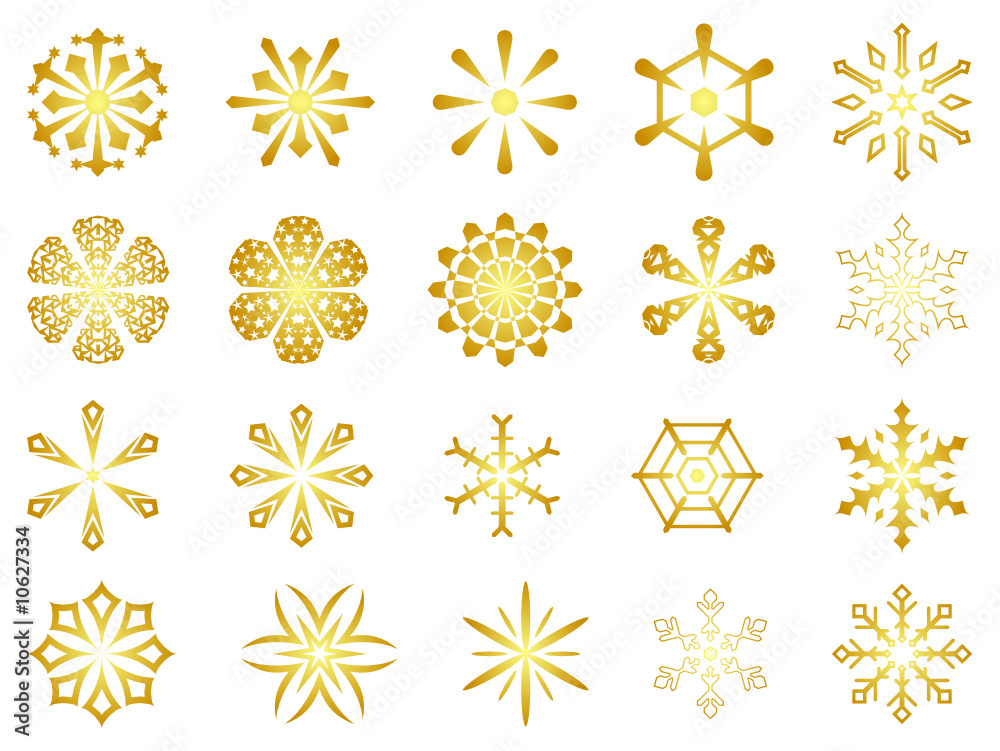 gold snowflakes - vector