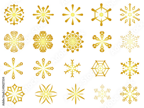 gold snowflakes - vector