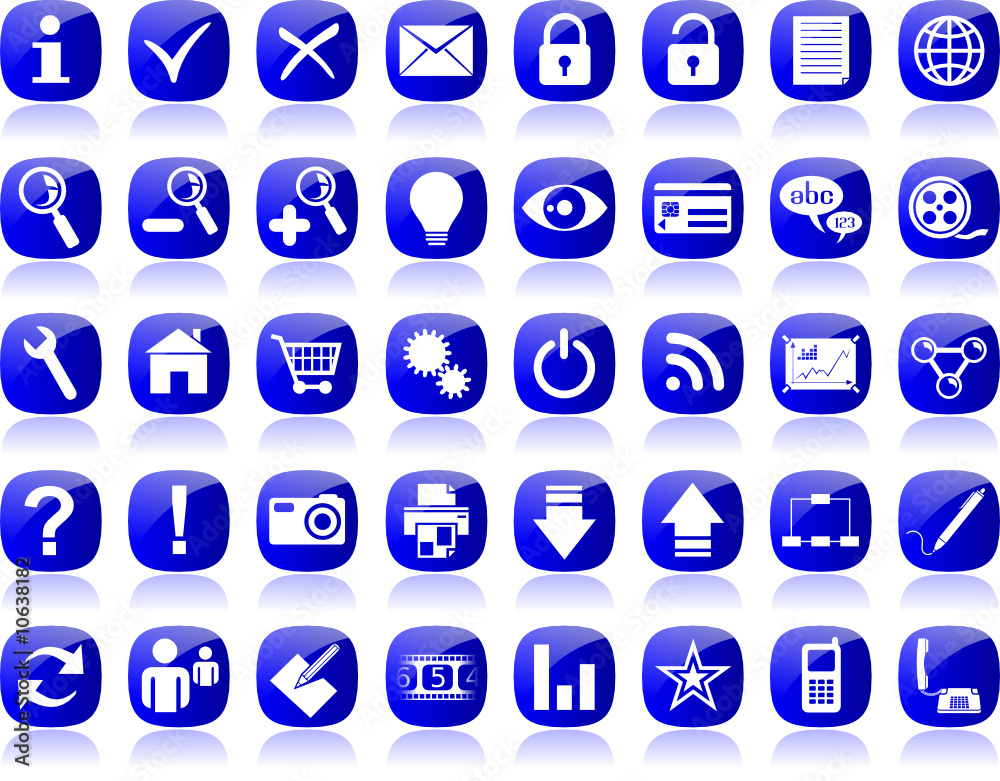 Set di icone blu
