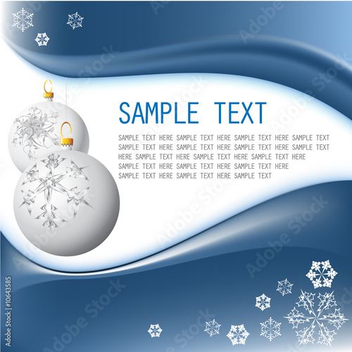 White Christmas bulbs with snowflakes