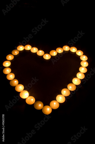 Tea lights in the shape of a heart.