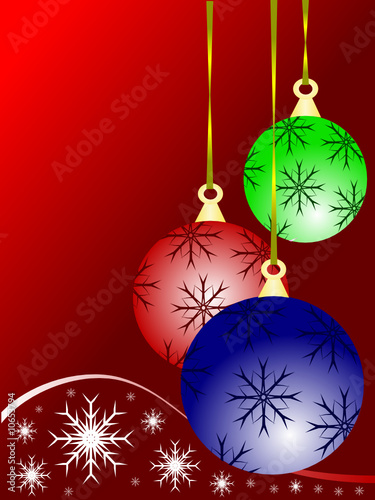 Red Abstract Christmas Baubles Background