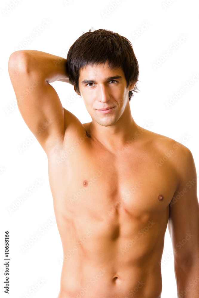 Portrait of handsome muscular man with naked torso Portrait of handsome muscular man with naked torso