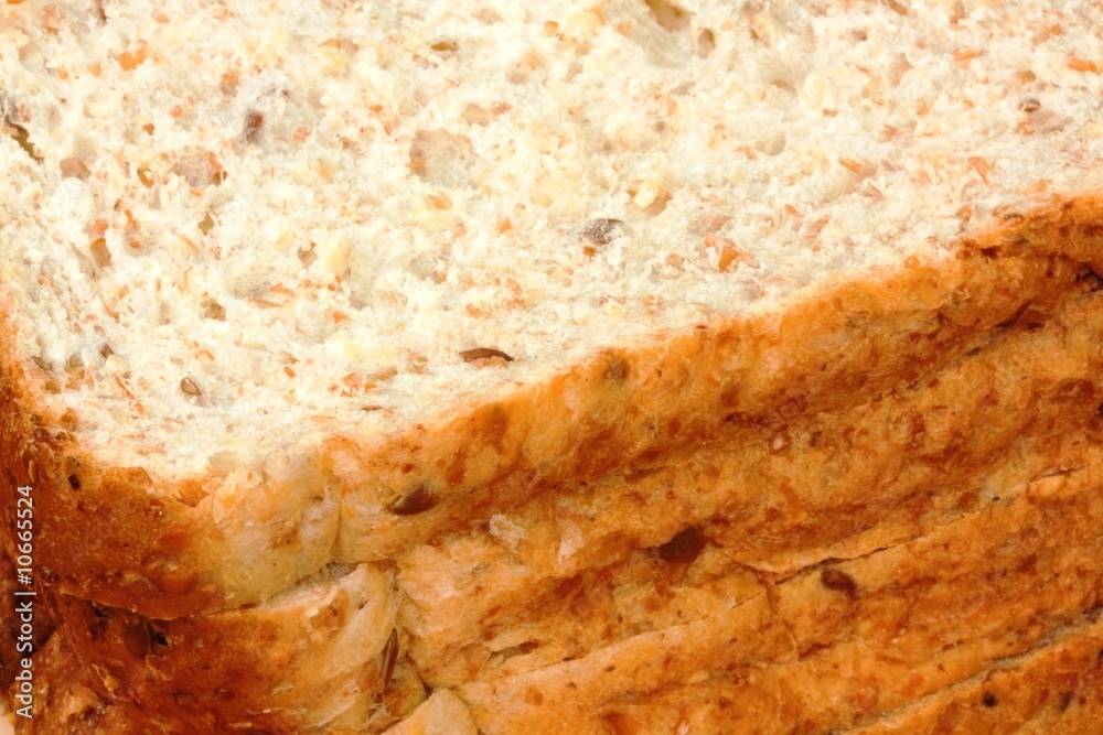 Macro of sliced bread