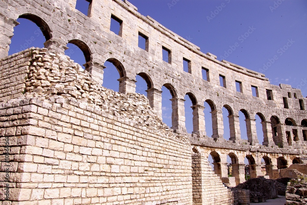 The roman amphitheatre in Pula, Croatia
