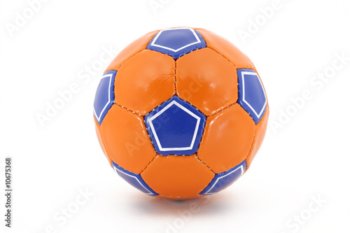 Soccer Ball (Orange and Blue) - Isolated On White