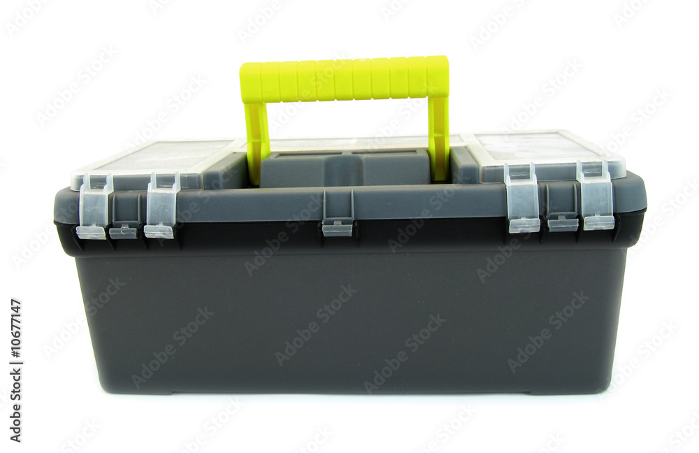 Toolbox plastic with yellow handle