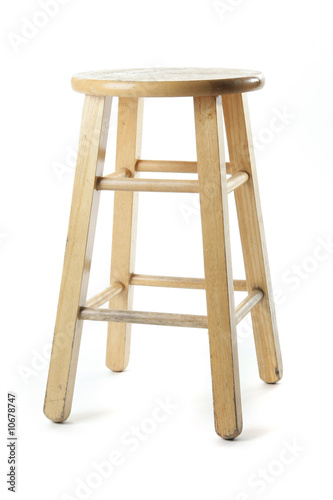 Basic Wooden Stool, isolated against white background