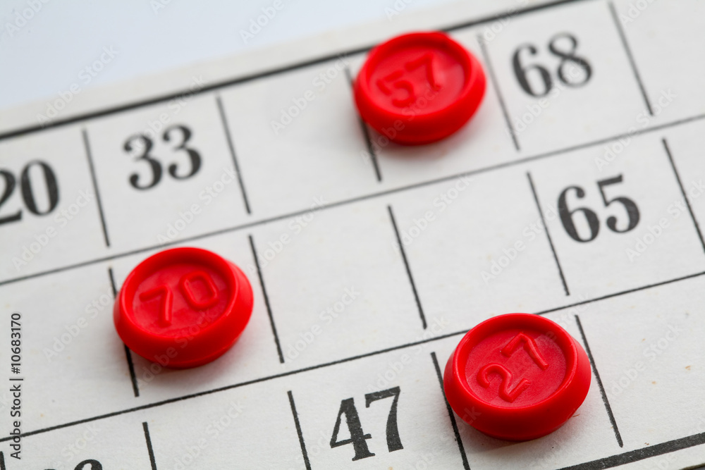 Three bingo game chips