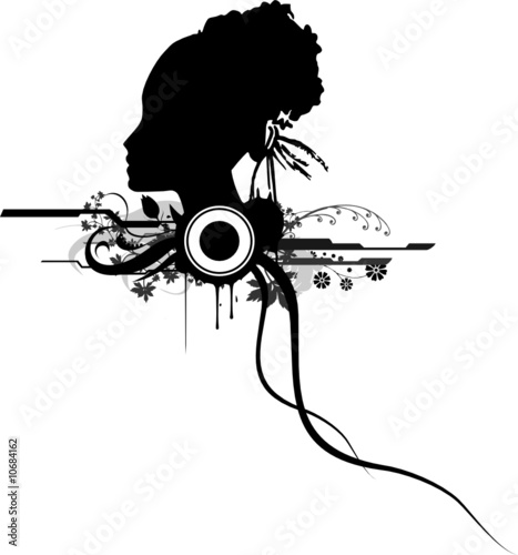 composition with girl head