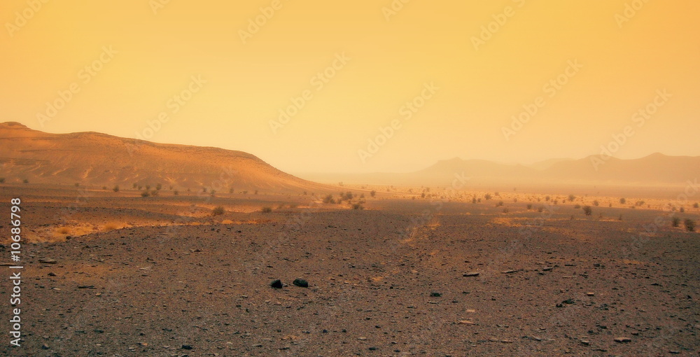 Vent de sable au Sahara