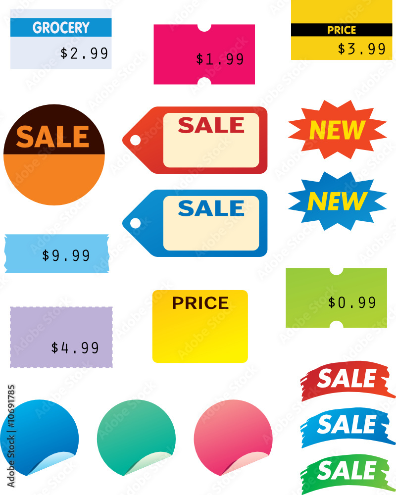 vector sales stickers - easy to edit!