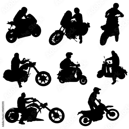 motorcycle set vector