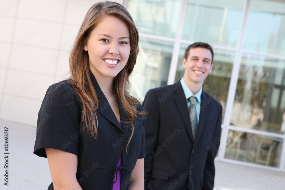 Attractive man and Woman Business Team