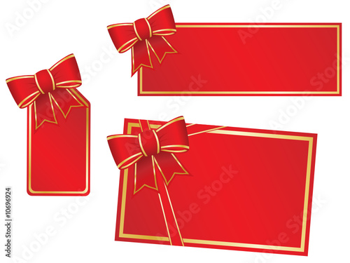Christmas bow and gift cards