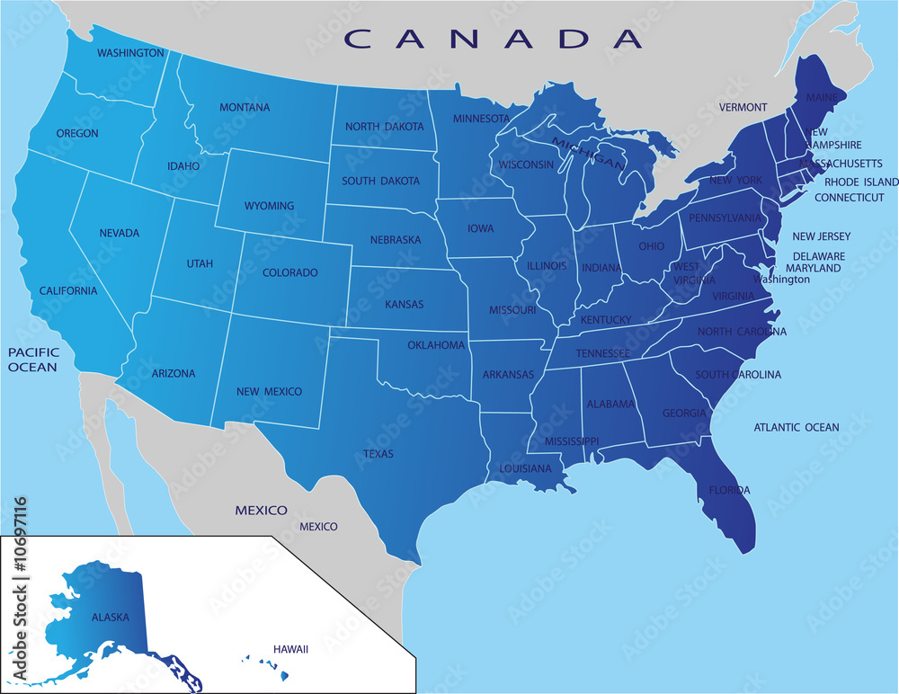 Political map of usa stock illustration adobe stock