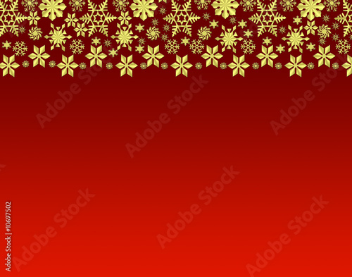 Christmas background with golden snowflakes