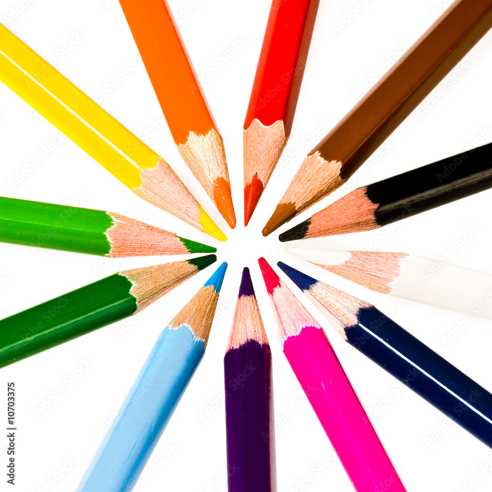 Naklejka premium Wooden color pencils