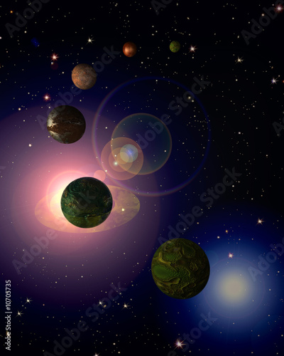 Cosmic sky with planets #10705735