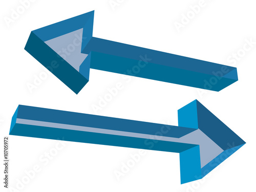 2 flèches bleues 3d