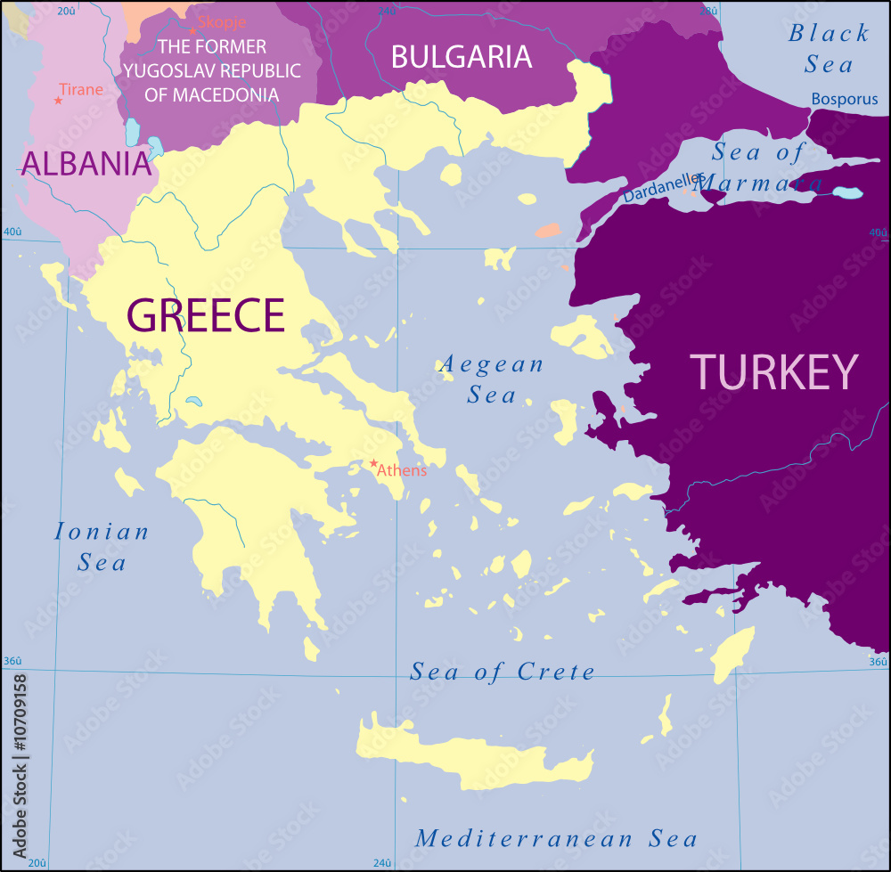 Greece-Turkey-Albania-Bulgaria-Macedonia Map