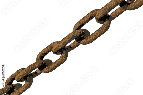 Rust chain in diagonal. Vector