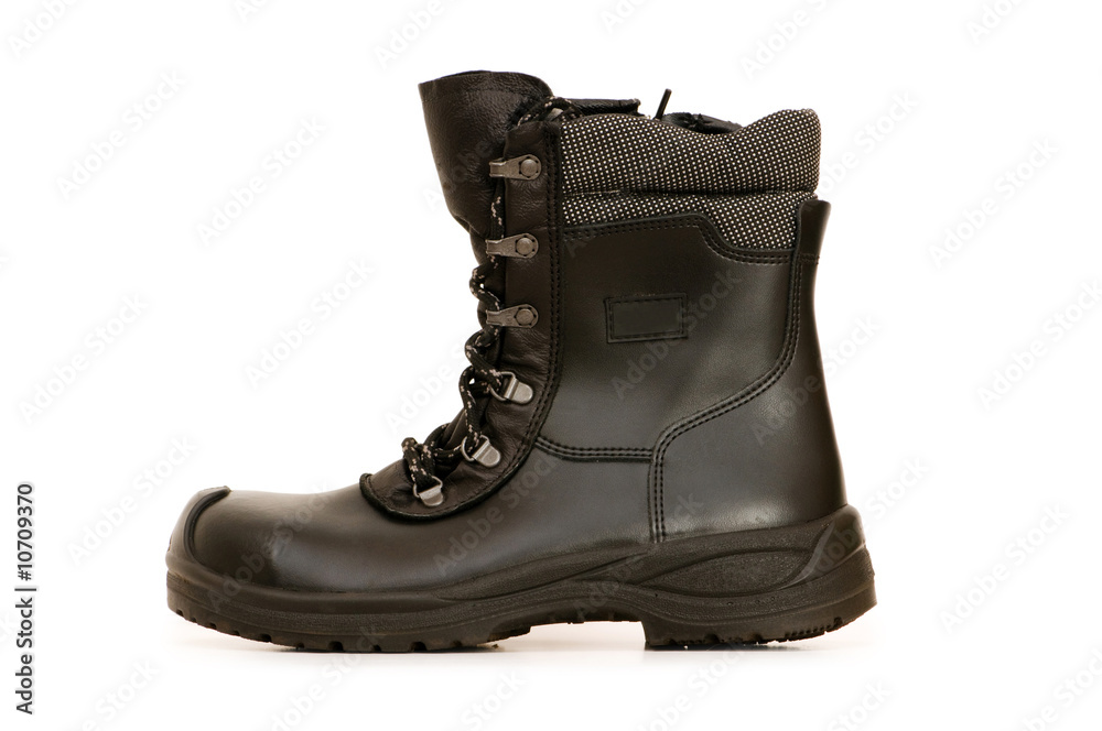 Heavy duty boots isolated on the white background