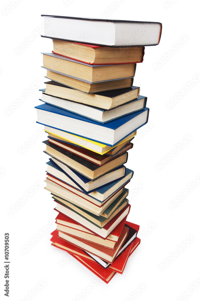 Stack of books isolated on the white background Stack of books isolated on the white background