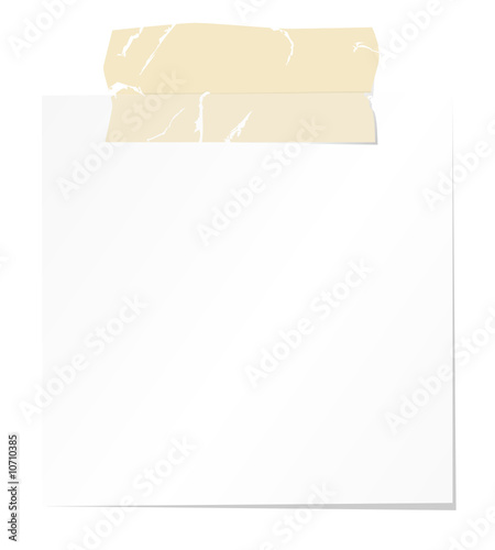 Blank note paper with sellotape