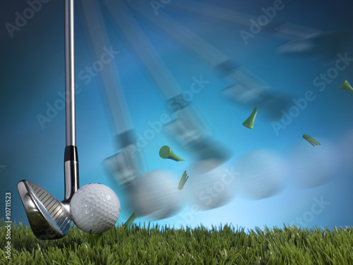 golf hit ball green fairway