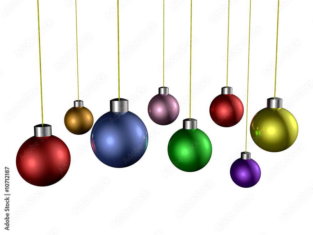 Obraz premium Colorful Christmas Hangings (with clipping paths)