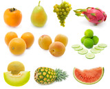 Set of fresh fruits
